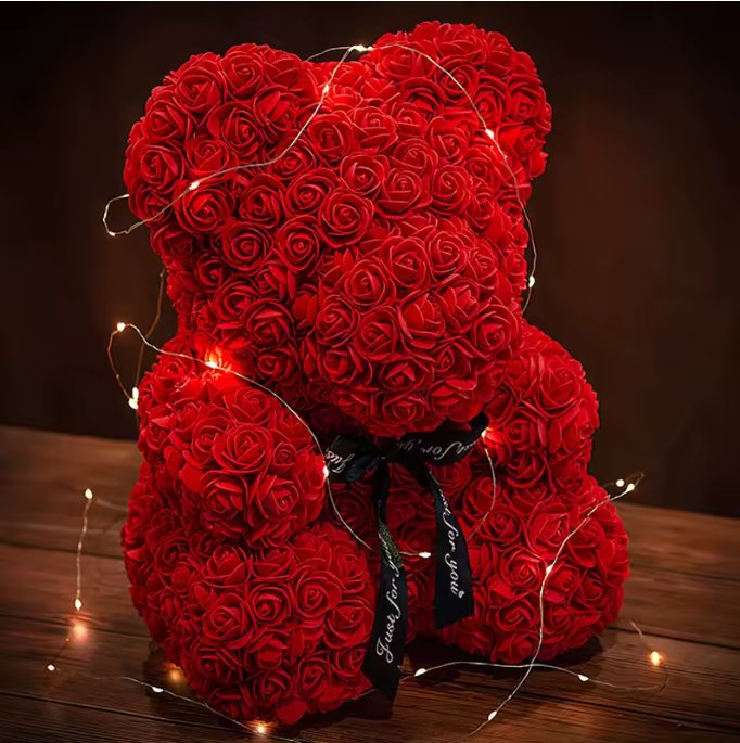 Ours en Peluche et Rose Éternelle