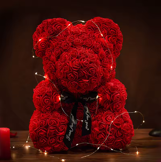Ours en Peluche et Rose Éternelle