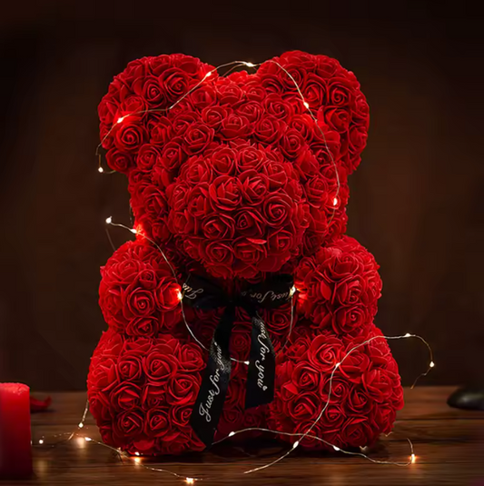 Ours en Peluche et Rose Éternelle